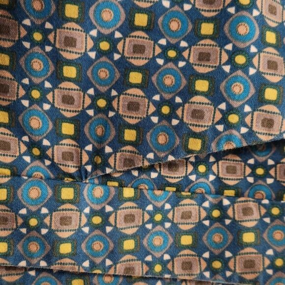 Madison Hill Pants Blue Yellow Geometric Straight Leg Preppy Cotton Stretch 14 - Picture 8 of 12